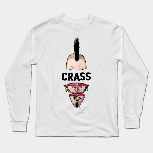 Punk Man Crass Long Sleeve T-Shirt by limatcin